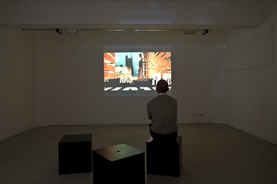 Blick in die Ausstellung "Architektur in Wörtern"