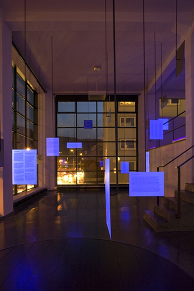 Blick in die Ausstellung "Architektur in Wörtern"