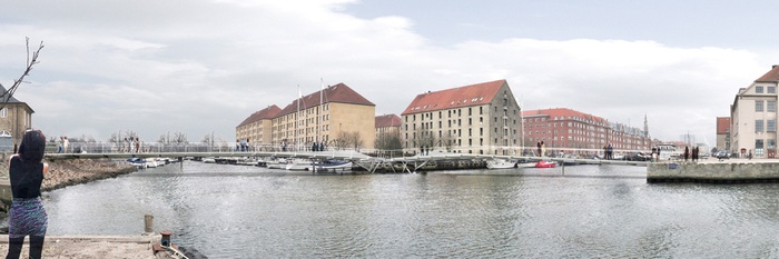 3 Fußgänger- und Fahrradbrücken, Kopenhagen (geschlossen), Visusalisierung © DFA