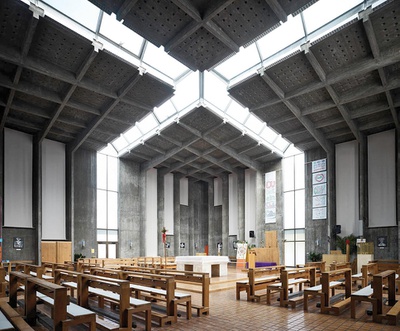 Johann Georg Gsteu, Seelsorgezentrum Oberbaumgarten, Wien, 1960–65, © Nikolaus Schletterer