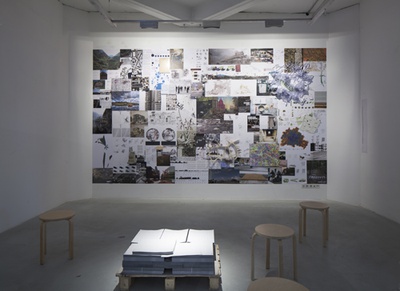 StudentInnenarbeiten der Architekturfakultät Innsbruck – Blick in die Ausstellung im  aut . Foto: © B+R