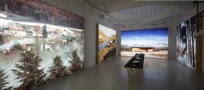Blick in die Ausstellung „Snøhetta: Relations“ im aut, „Nordic Room“