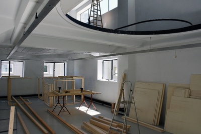 Ausstellungsaufbau "The Language of MVRDV"