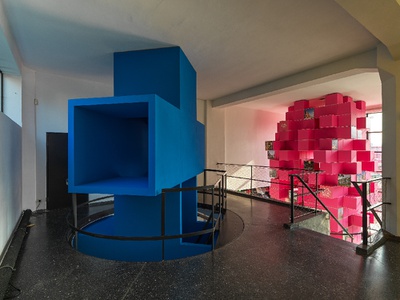 Blick in die Ausstellung "Architecture Speaks: The Language of MVRDV"
