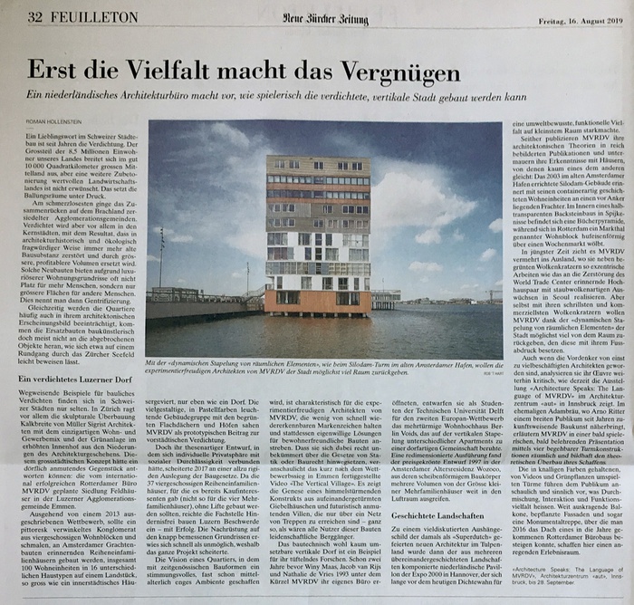 Neue Zürcher Zeitung, 16. August 2019