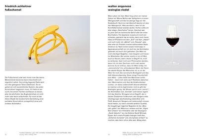 Beiträge von Friedrich Achleitner - Fußschemel und Walter Angonese - Weinglas Riedl