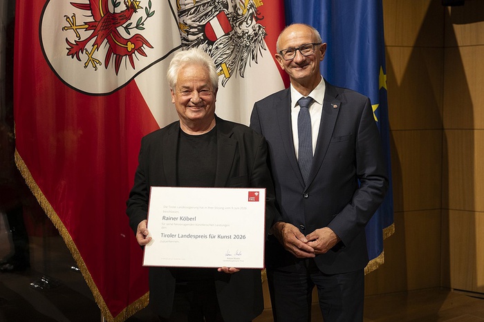 Rainer Köberl mit Landeshauptmann Anton Mattle
