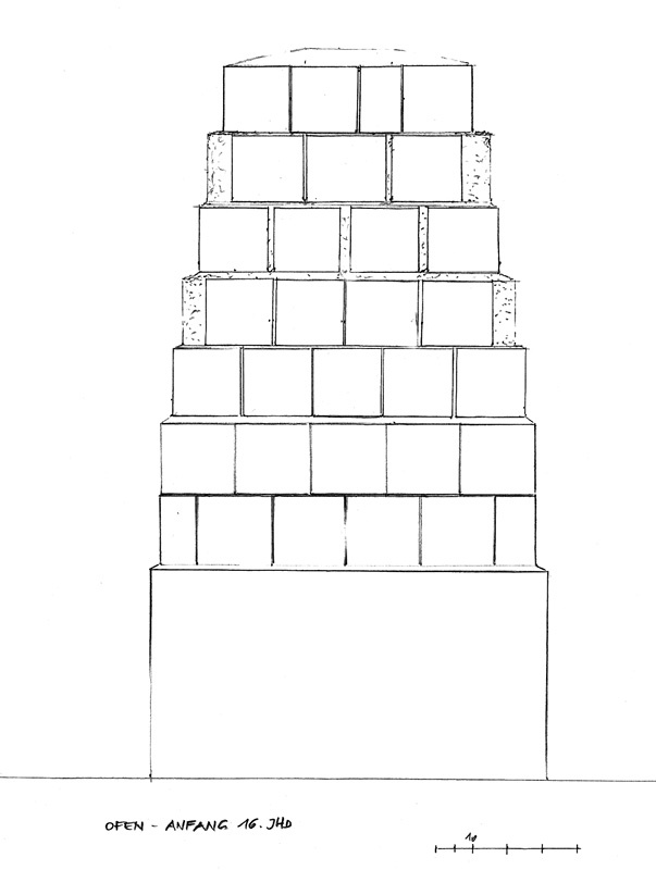 Gotischer Ofen, Bauaufnahme Rainer Köberl