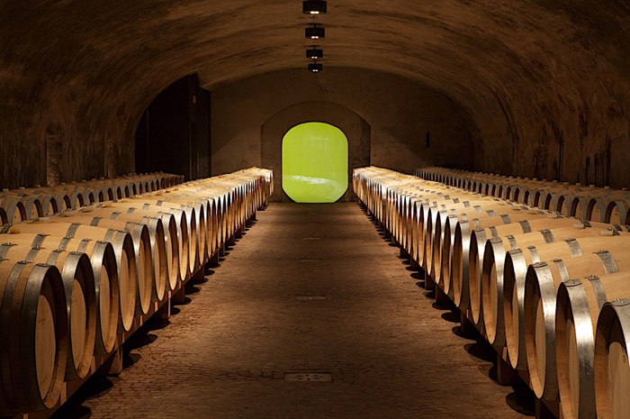 Walter Angonese, Manfred Alois Mayr: Neuer Barriquekeller der Kellerei St. Michael, Eppan, 2006, © Günter Richard Wett