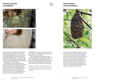 Doppelseite aus der Publikation mit den Beiträgen von Christina Jauernik und Sabine Jelinek