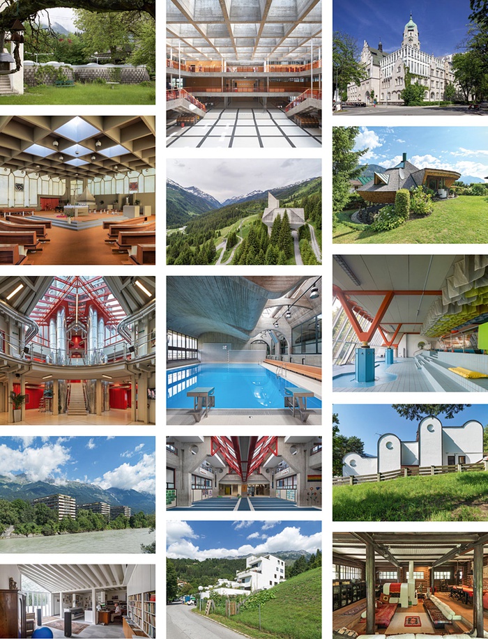 Auswahl an Bauwerken, die im Fotoessay dokumentier sind