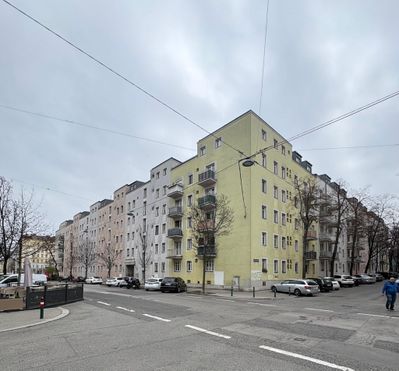 Josef Frank, Leopoldine-Göckel-Hof (Wien 12., Steinbauergasse, Gaudenzdorfer Gürtel, Herthergasse), 1931-1932