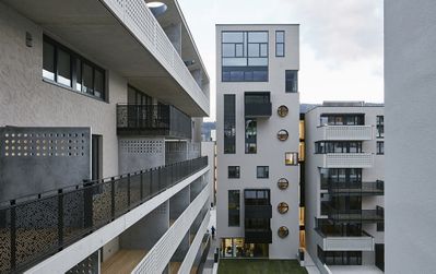 Wohnbebauung F49, Innsbruck, 2013 – 2016 (Architektur: ARGE Michael Kritzinger,  wiesflecker-architekten)