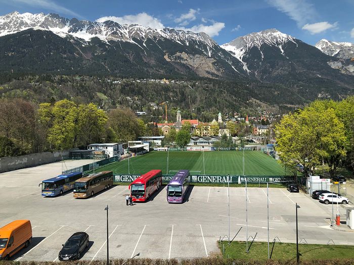 Aktueller Parkplatz für Touristenbusse am Fenner-Areal