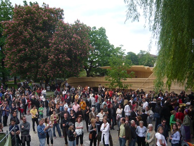 Architektur in Bewegung – Eröffnung der Uferplattform "... ich will an den Inn" als Auftakt zu den Architekturtagen in Tirol Foto © aut. architektur und tirol