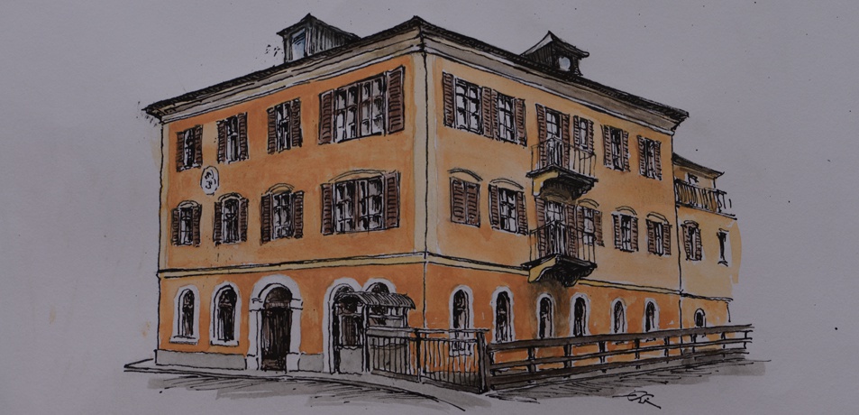 Aquarell von Elmar Gabriel, Mai 2018 – © Christoph Neuner Aquarell von Elmar Gabriel, Mai 2018