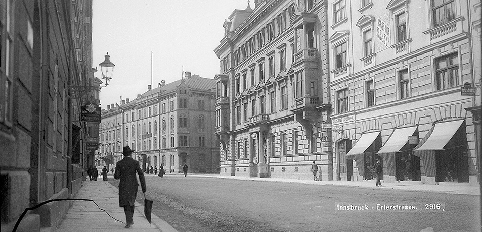 Historische Aufnahme der Erlerstraße, Innsbruck – © Stadtarchiv Innsbruck Historische Aufnahme der Erlerstraße, Innsbruck