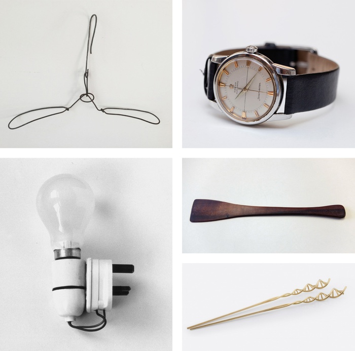 In der Ausstellung gezeigte Objekte von Lois Weinberger, Stefan Sagmeister, Tony Fretton, Philip Lutz, Bazon Brock