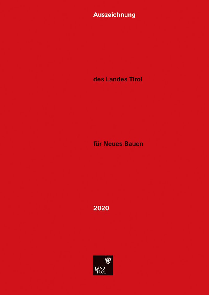 Cover der Broschüre zur "Auszeichnung des Landes Tirol für Neues Bauen 2020"