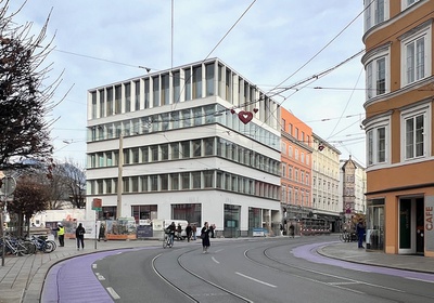 Wohn-, Büro und Geschäftshaus, Innsbruck – © Henke Schreieck Wohn-, Büro und Geschäftshaus, Innsbruck