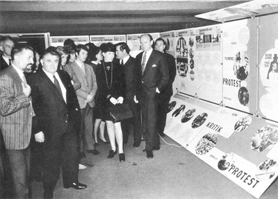 Günther Feuerstein mit LH Eduard Wallnöfer bei der Eröffnung der Ausstellung "Hochschulen - Planen - Bauen" im Bauzentrum Innsbruck, 1969 Günther Feuerstein mit LH Eduard Wallnöfer bei der Eröffnung der Ausstellung "Hochschulen - Planen - Bauen" im Bauzentrum Innsbruck, 1969