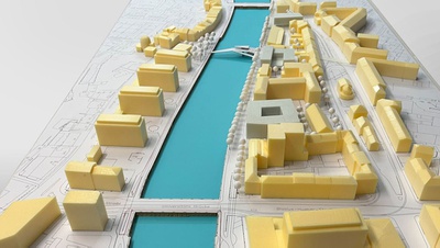 Studie „Marktviertel“, Innsbruck, Modell – © obermoser + partner / Superwien Studie „Marktviertel“, Innsbruck, Modell